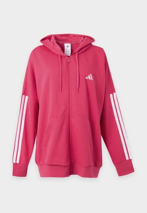 adidas Sportswear, ESSENTIALS STRIPES FULL ZIP HOODIE - Lukuga pusa - power pink