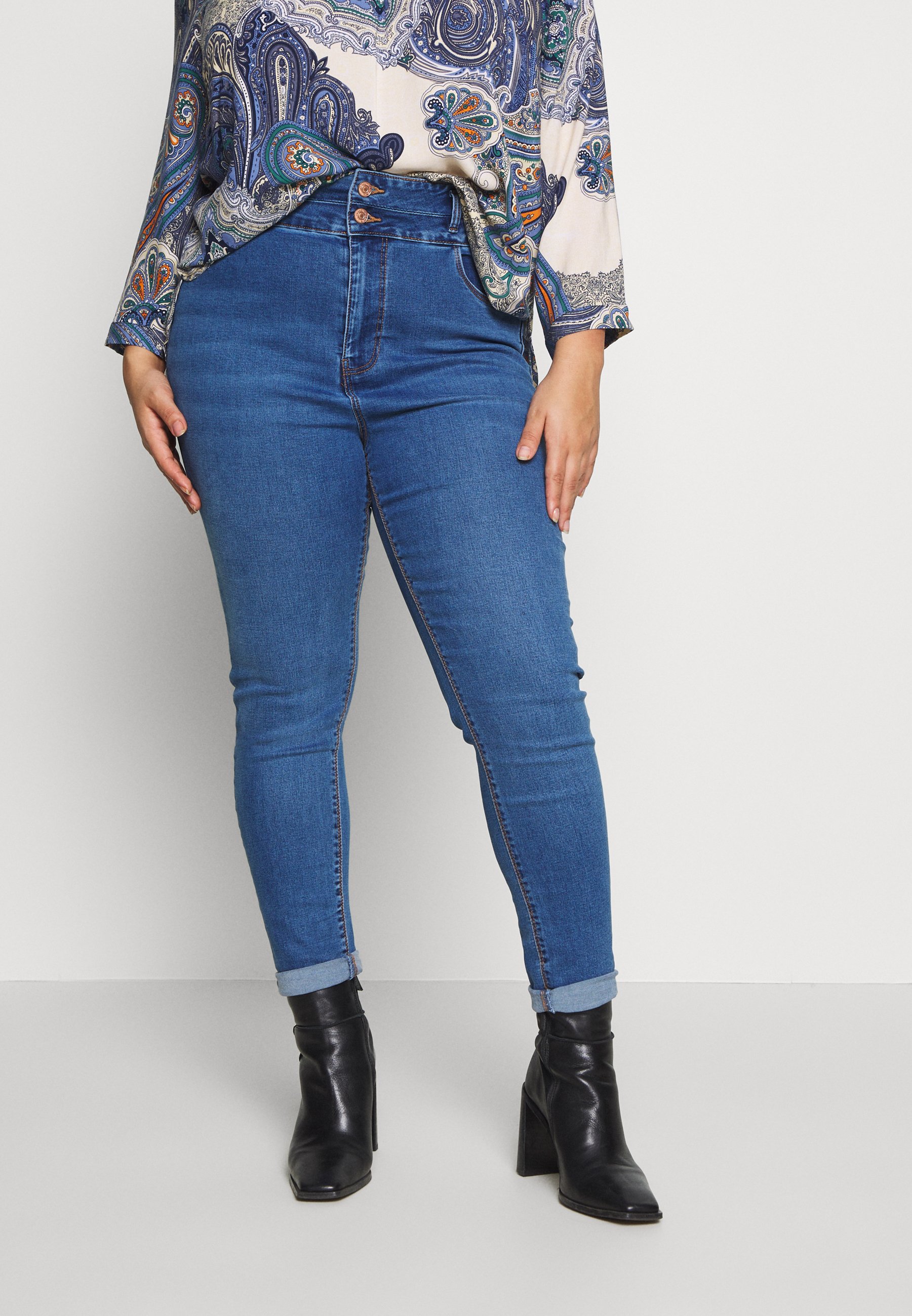 New Look Curves LIFT SHAPE Jeans Skinny Fit mid blue New Look Curves LIFT SHAPE - Jeans Skinny Fit - mid blue