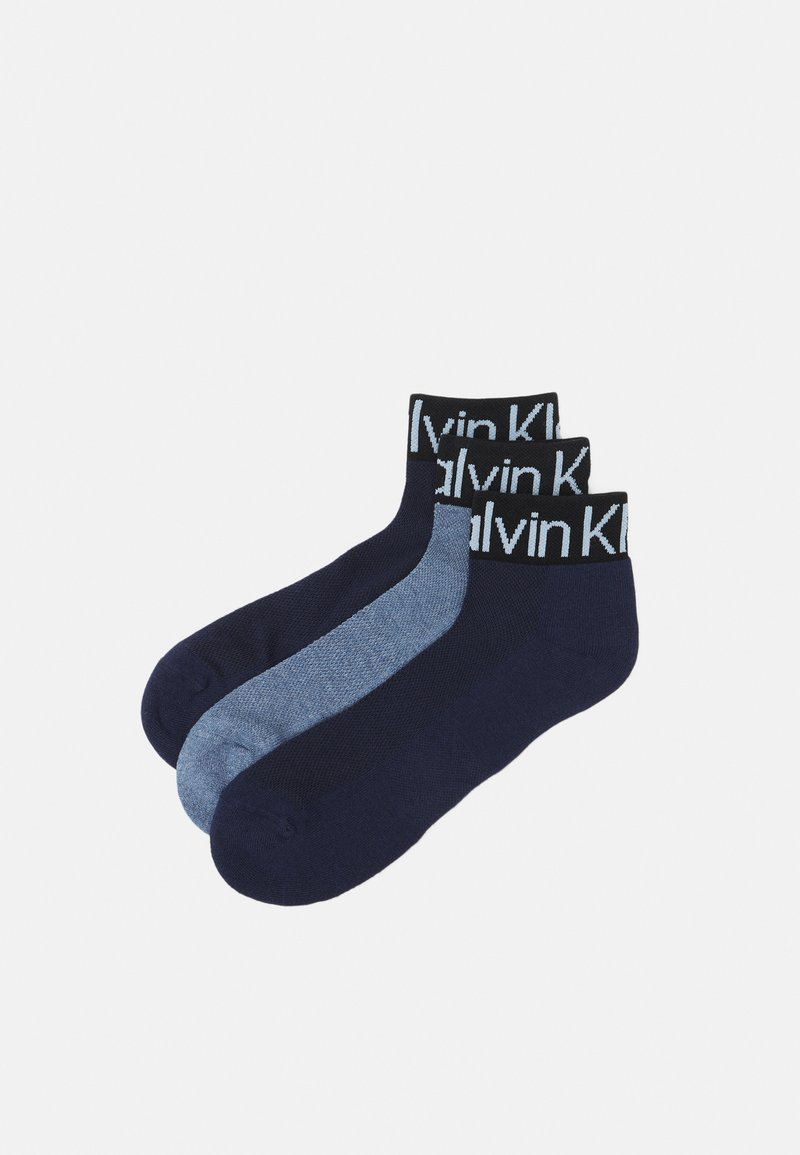 Calvin Klein Underwear MEN QUARTER LOGO WELT 3 PACK Socks blue