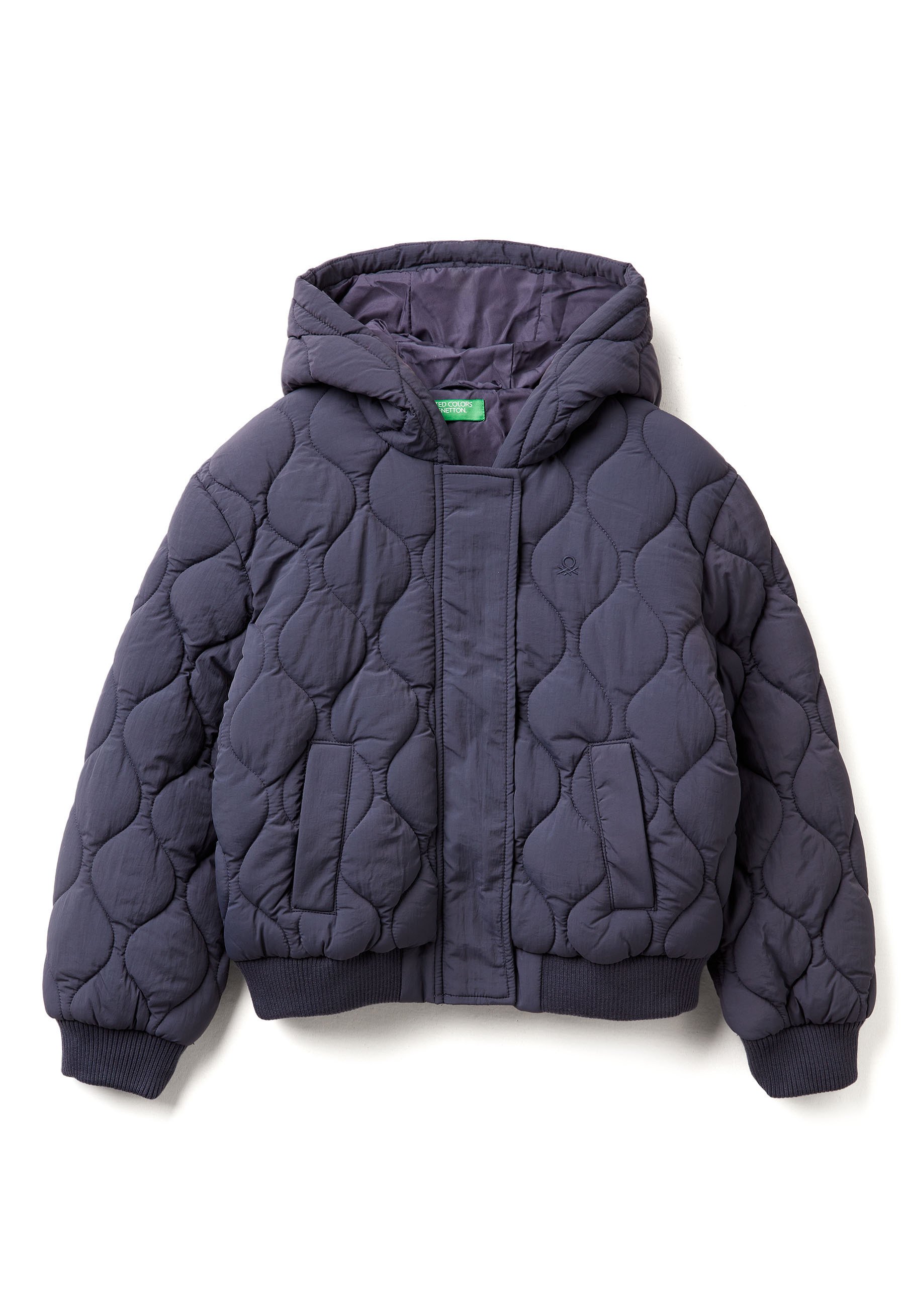 United Colors of Benetton ONION QUILTED CREPE-EFFECT HOODED