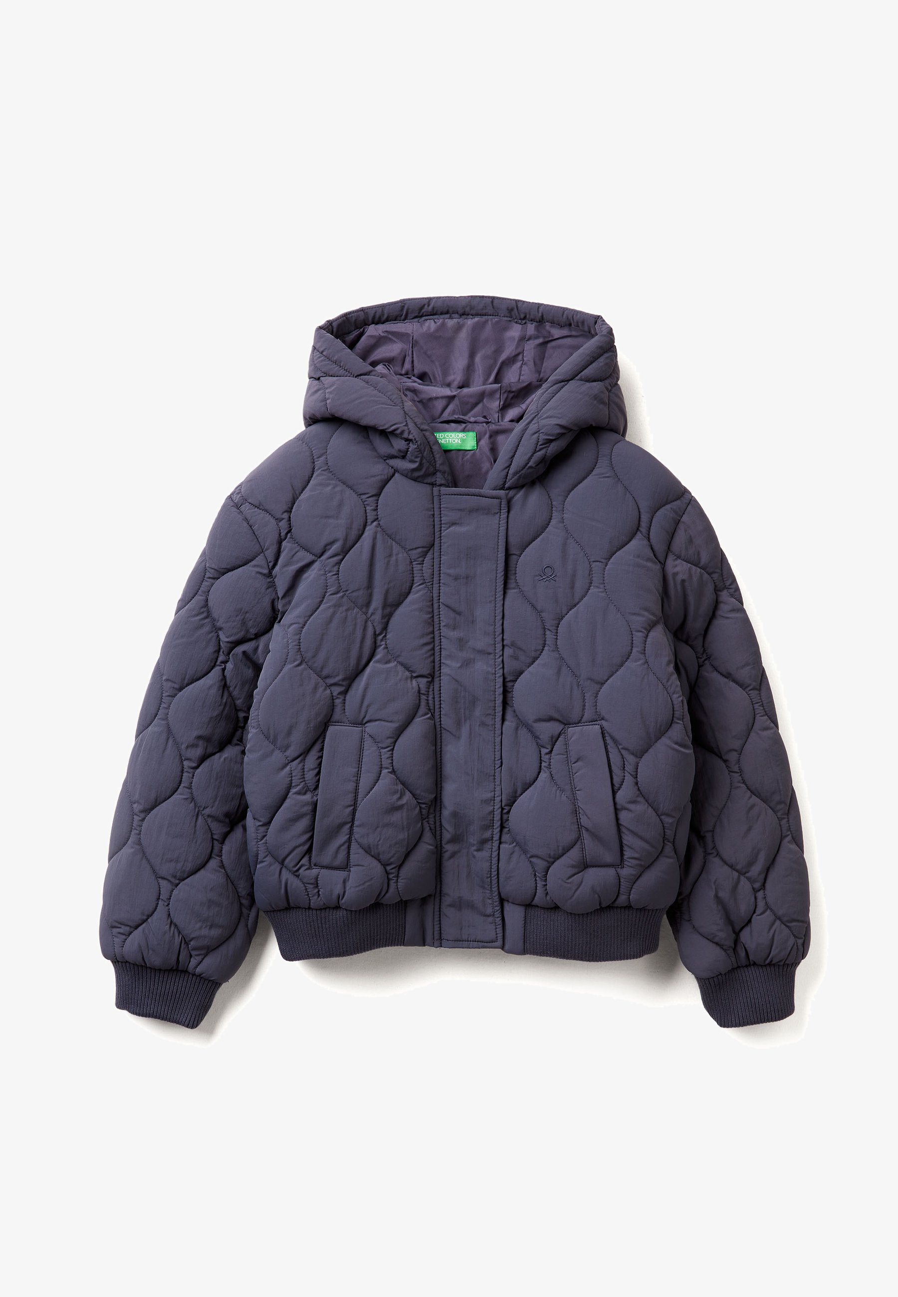 United Colors of Benetton ONION QUILTED CREPE-EFFECT HOODED