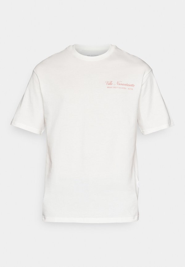 SLHLOOSE PRINT O-NECK TEE - Print T-shirt - cloud dancer4