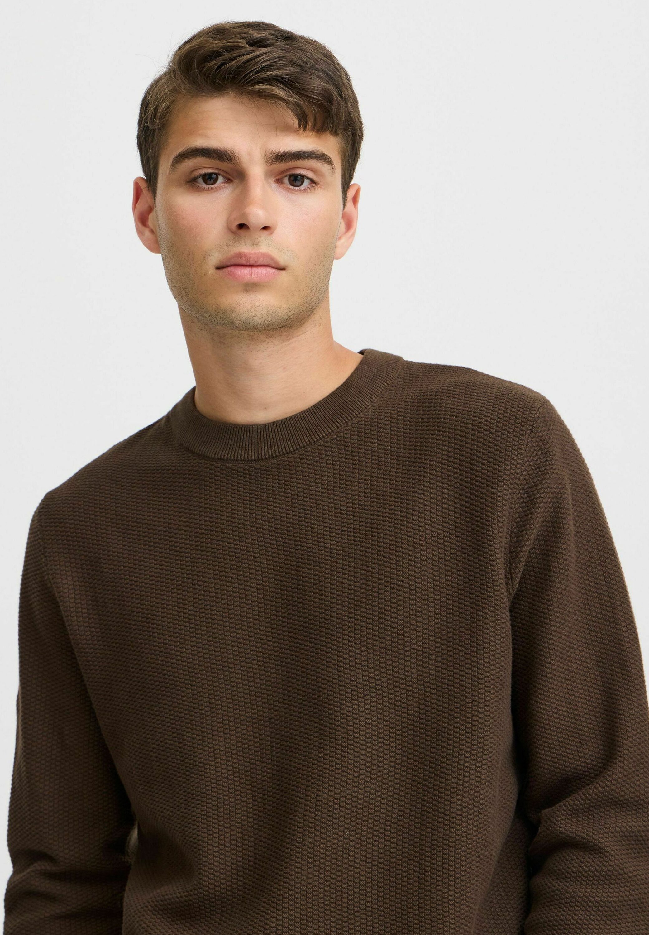 CFKARL 0160 structured crew neck knit - Jumper - demitasse