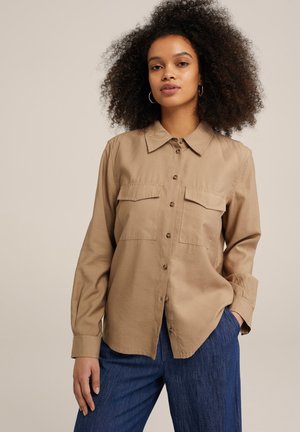 Button-down blouse - beige