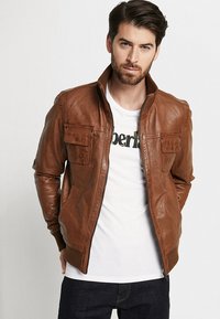 Serge Pariente - DANY - Leather jacket - cognac Thumbnail Image 1