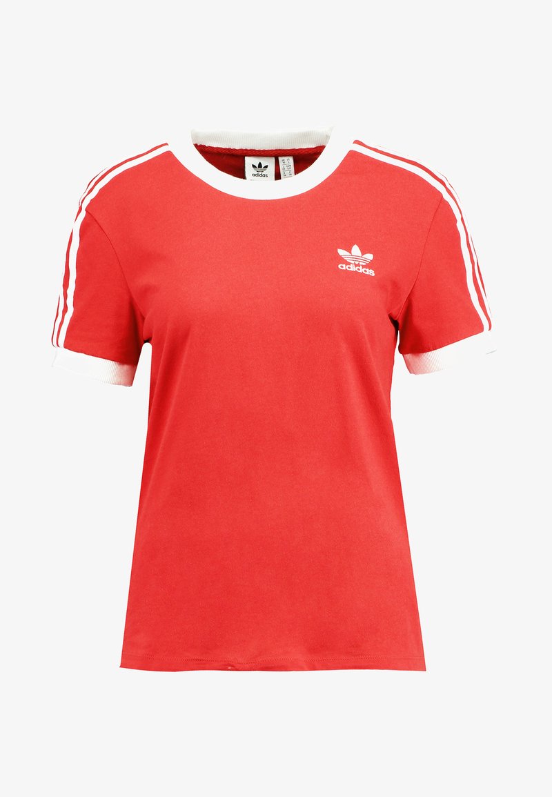 adidas Originals T Shirt print lush redwhite Zalando.at adidas Originals TREFOIL TEE T Shirt print scarlewhite
