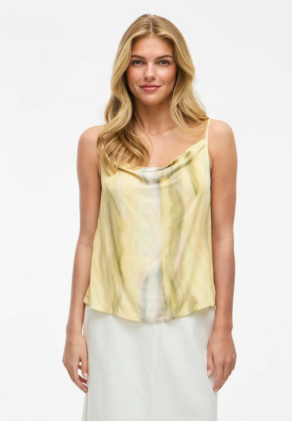 TRÄGER VIMURINA WASSERFALLAUSSCHNITT - Bluse - pale banana