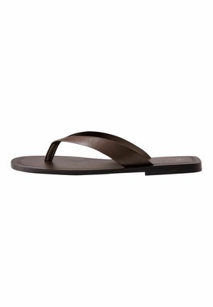 THE SET, REGULAR FIT - TOE THONG CASUAL SANDALS . - Sandaler m/ tåsplit - brown leather