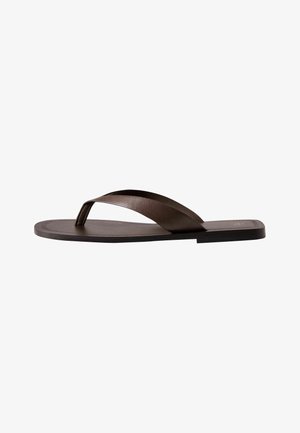 THE SET, REGULAR FIT - TOE THONG CASUAL SANDALS . - T-rihmaga sandaalid - brown leather