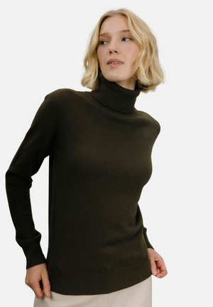 Strikkegenser - dark olive