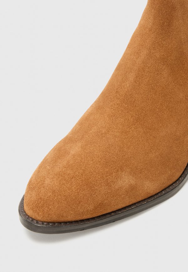 LEATHER - Cowboy/biker ankle boot - cognac2