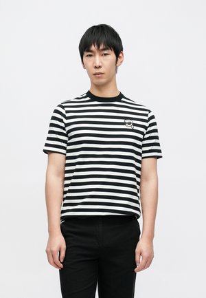 CREW NECK - T-shirt estampada - black/white