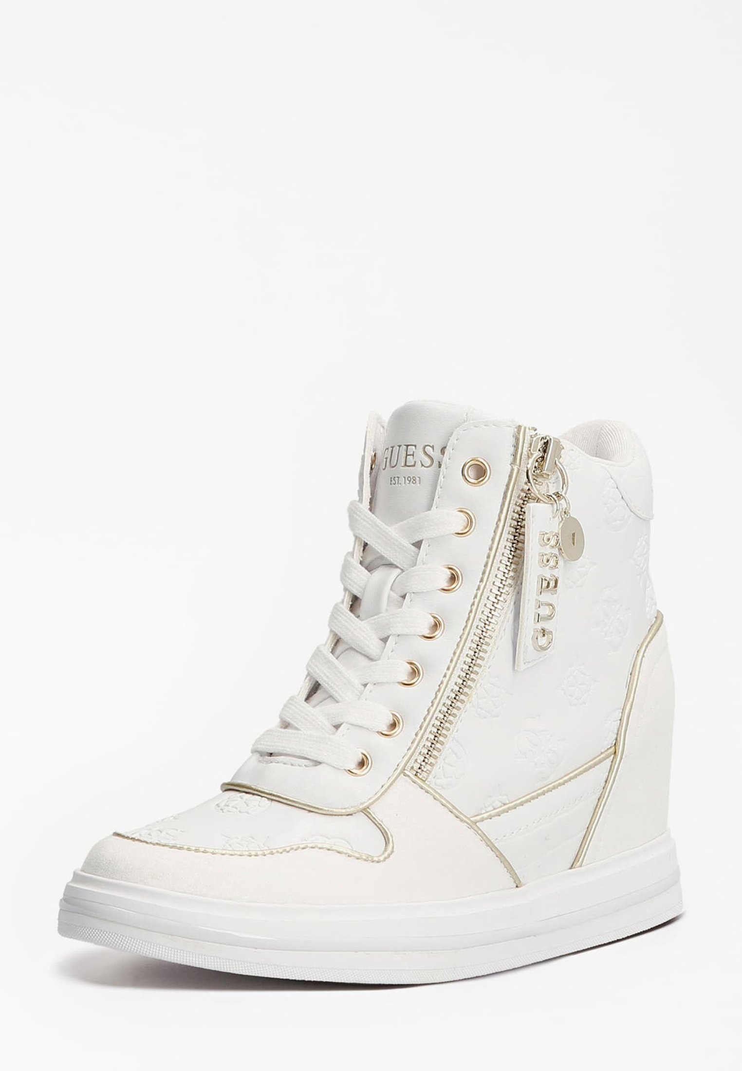Guess Sneakers hoog - weiß/wit - Zalando.nl