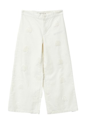 LUNGO APPLICAZIONI - Jeans a sigaretta - var bianco lana