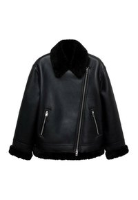 Faux leather jacket - black
