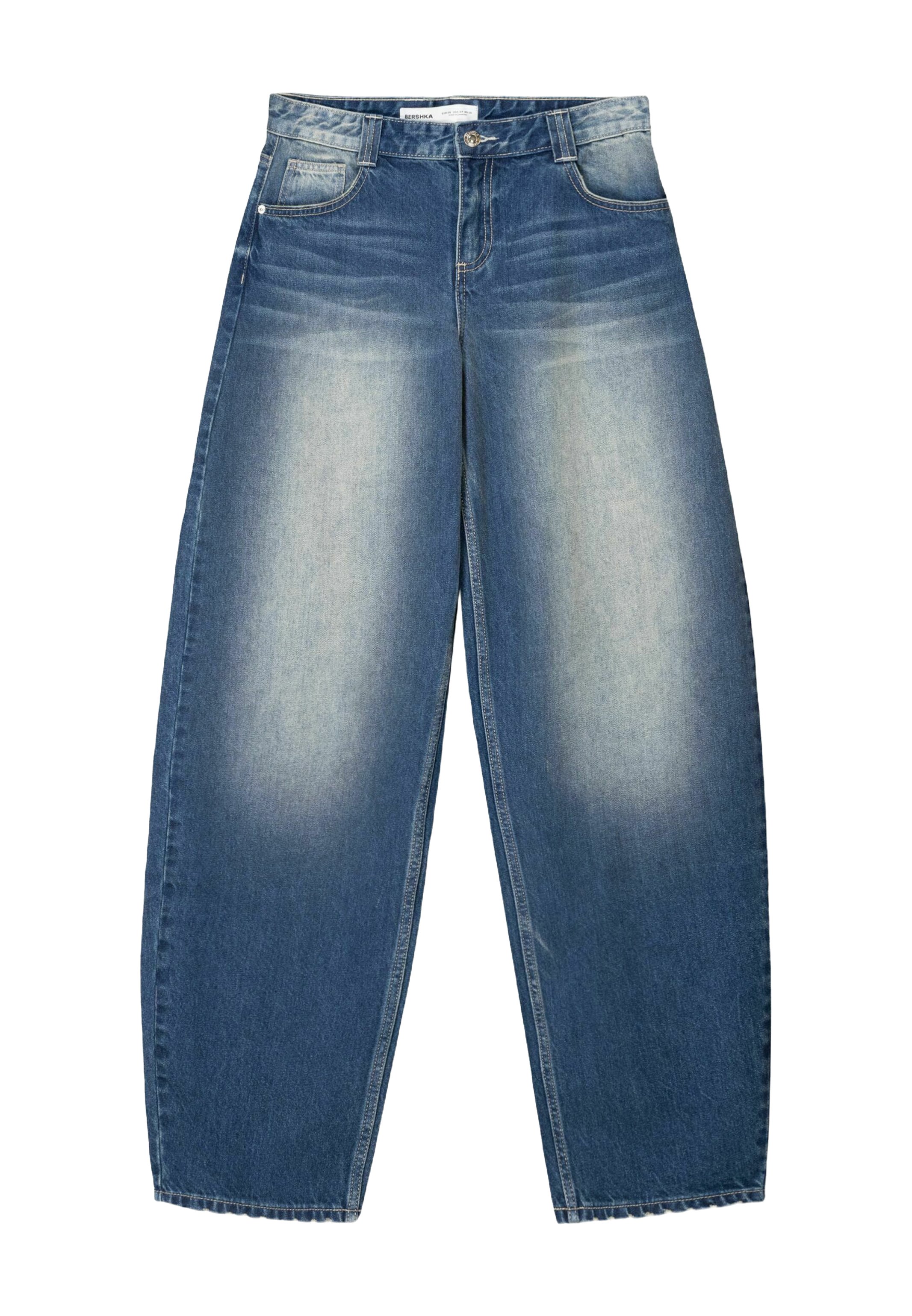 Bershka BALLOON FIT - Relaxed fit jeans - light blue denim