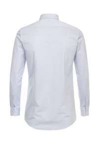 Lichtblauwe overhemd met lange mouwen, een gestreept patroon, knoopsluitingen aan de manchetten en een klassieke kraag. Gemaakt van textuur katoen.