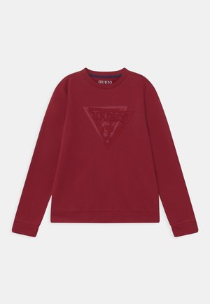 Rød sweatshirt med rund halsudskæring og lange ærmer. Præget trekantet logo på brystet. Fremstillet af blødt, tekstureret materiale.