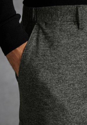 REGULAR FIT ITALIAN FABRIC - Stoffhose - charcoal grey check