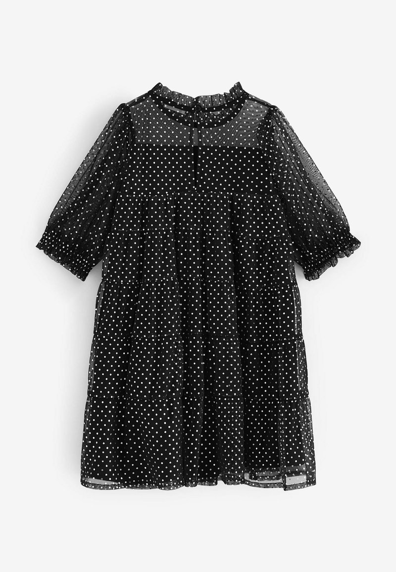 Kinder Freizeitkleider | Next METALLIC TIERED Cocktailkleid/festliches Kleid silver black/schwarz - DF36382 Kinder Freizeitkleider | Next METALLIC TIERED Cocktailkleid/festliches Kleid silver black/schwarz - DF36382