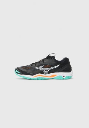 WAVE STEALTH 6 - Handball shoes - black/tangelo/ice green