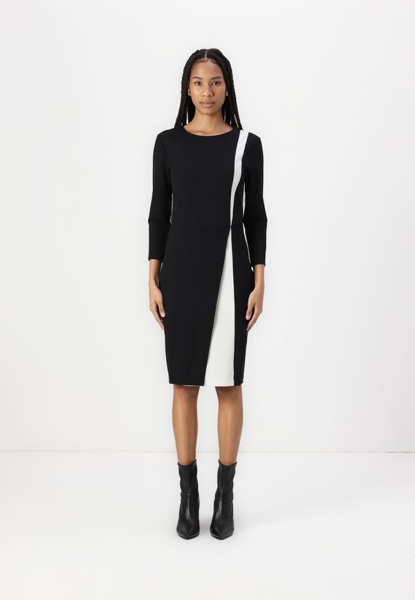CONTRAST OVERLAY FITTED MINI DRESS - Jersey dress