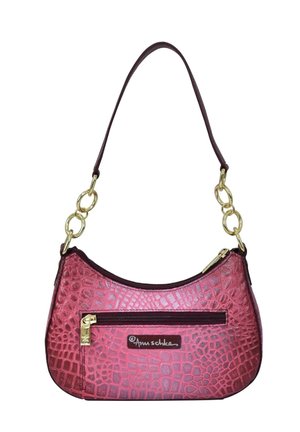 HANDPAINTED - Handtasche - croco embossed berry