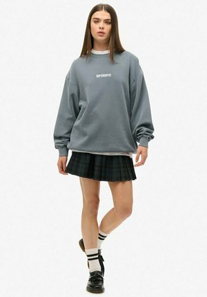 Superdry & Co MICRO LOGO GRAPHIC LOOSE CREW - Sudadera - stormy weather blue