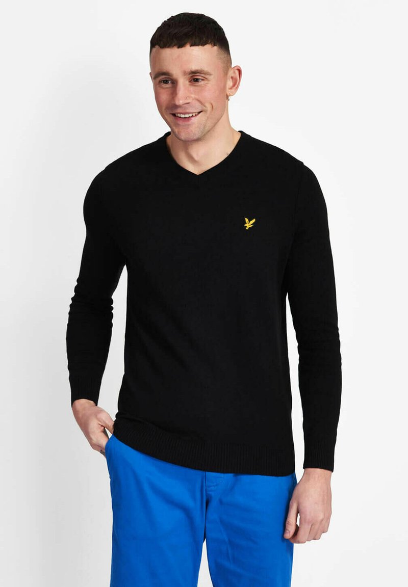 Lyle & Scott V NECK - Trui - jet black