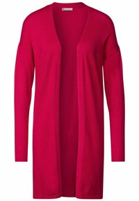 Lång, öppen cardigan i klargul. Tillverkad av mjukt, lätt stickat tyg med lång ärm och avslappnad passform. Inga knäppningar.