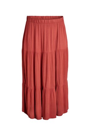 Zizzi MIT GUMMIZUG AM BUND - Maxi skirt - burnt henna