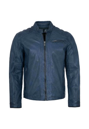 RIGA - Lederjacke - blau