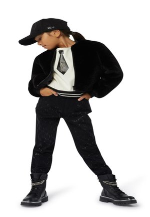 KARL LAGERFELD KIDS AVEC FAUSSE CRAVATE - T-shirt imprimé - white