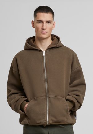 Sweat zippé - mokka stone washed