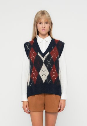 ONLNOEME LIFE V NECK  - Džemperis - night sky/red ochre/biscotti melange