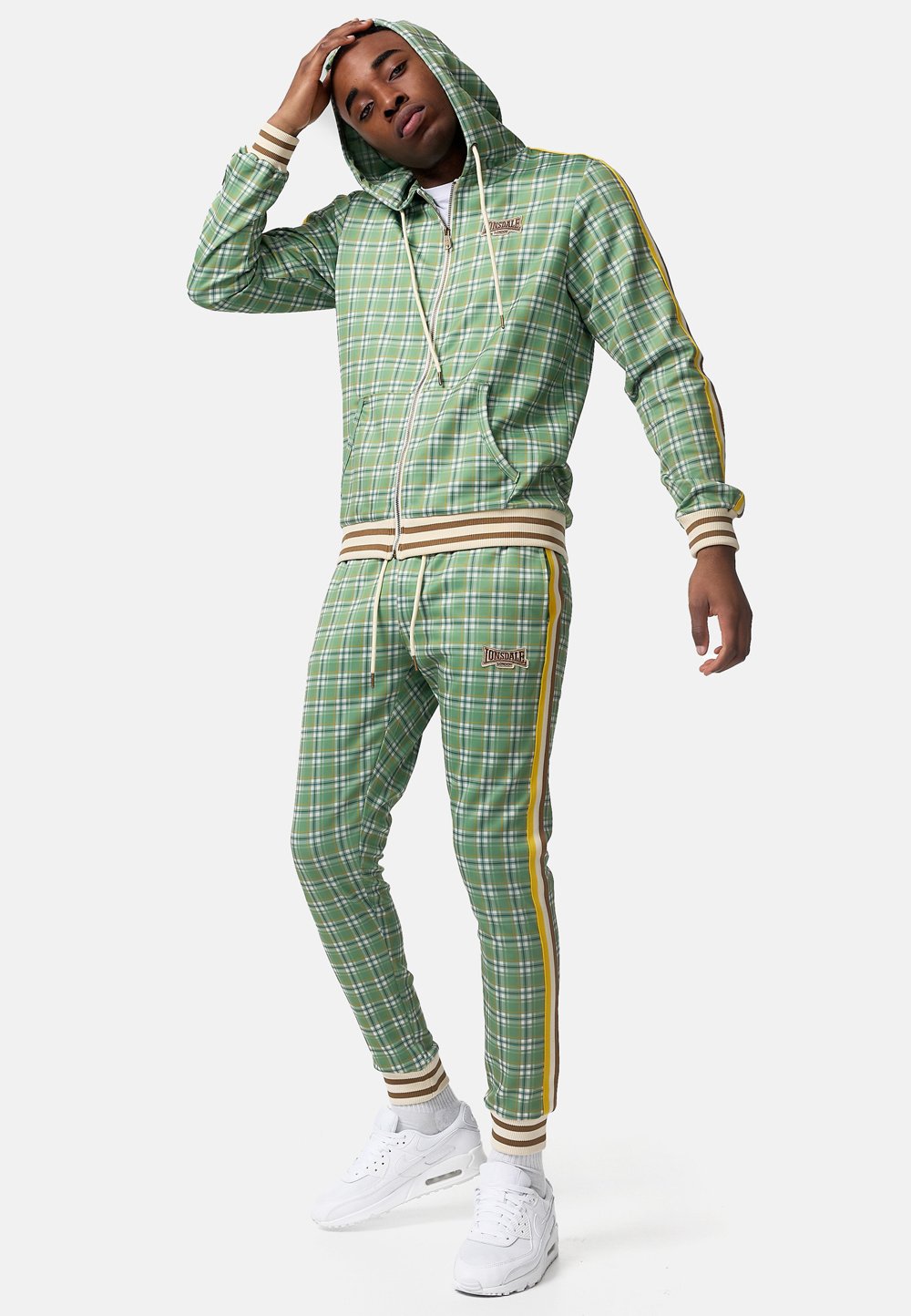 Tuta Da Uomo Lonsdale Holmbury - Giacca Con Cerniera E Pantaloni, Taglio Dritto, Design Color-Block, Comoda Per Sport E Tempo Libero