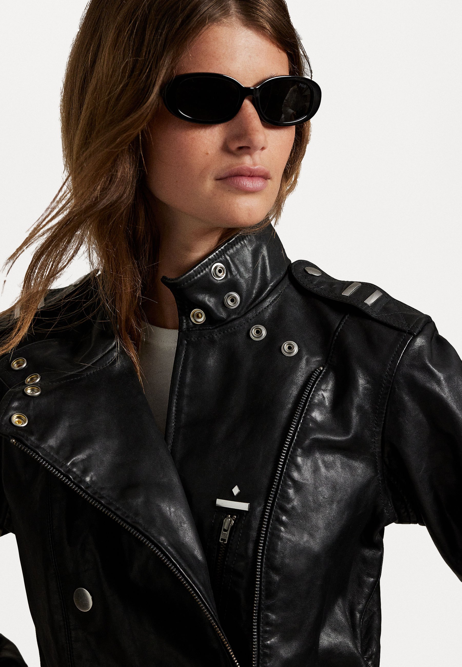 Polo Ralph Lauren Leather Jacket 刺繍なし POLO RALPH LAUREN Sheepskin Leather Moto Jacket | endource