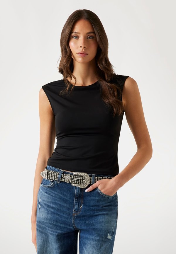 U-AUSSCHNITT HINTEN - Top - schwarz