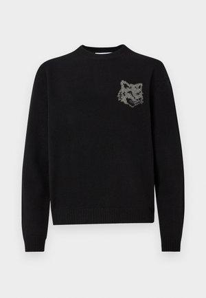 FOX HEAD JUMPER - Džemper - black/medium grey melange