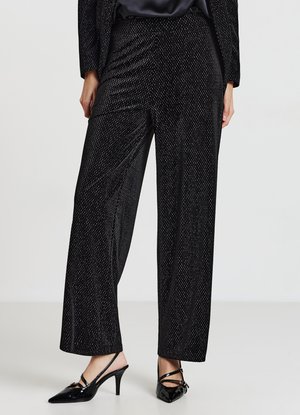 Calliope PALAZZO CON EFFETTO LUCCICANTE - Pantaloni - ultrablack