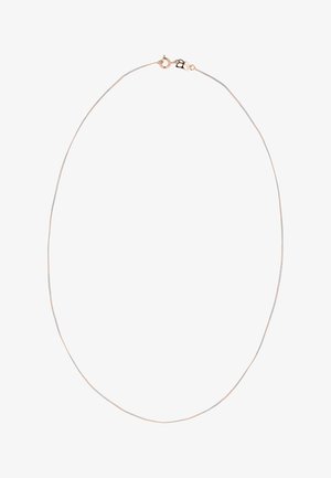 Ezüst és rose gold bevonatú fém lánc nyaklánc, vékony és finom, sima felülettel és homárkapoccsal.