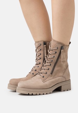 Lace-up ankle boots - sand