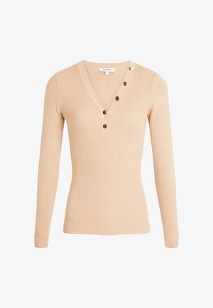 Morgan, MORGAN MORGAN FITTED V-NECK SWEATER - Maglione - marron clair