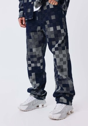 CARREAUX PIXELISÉ - Vaqueros rectos - bleu