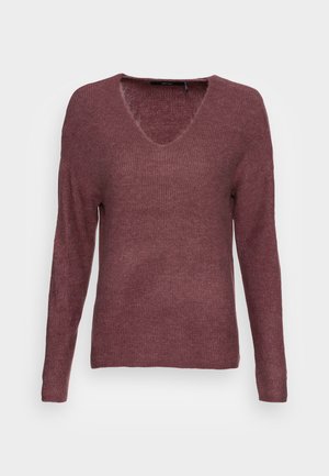 Vero Moda VMCREWLEFILE V-NECK NOOS - Pullover - rose brown melange