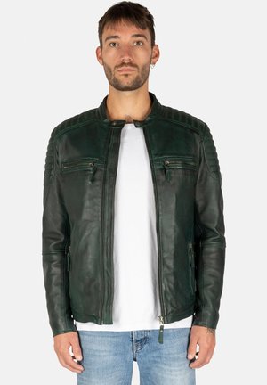 HARRISON - Chaqueta de cuero - burnt green