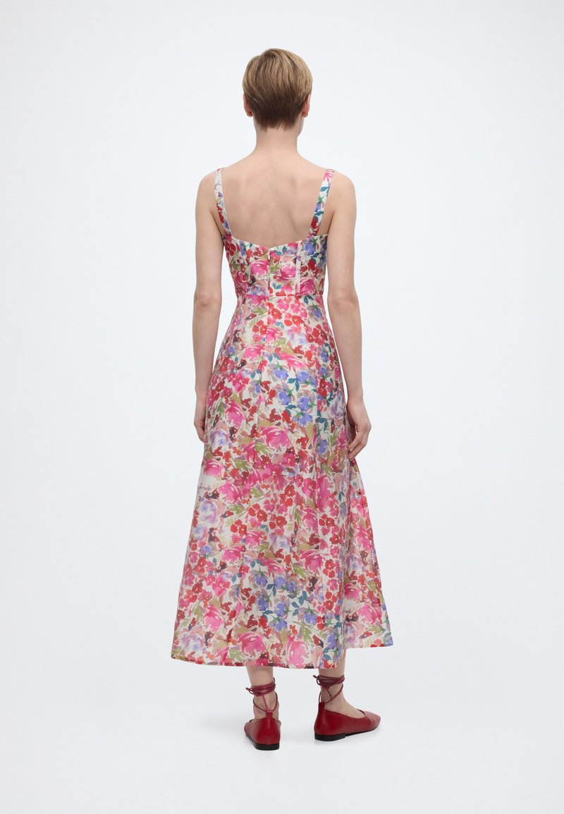 Bardot LILAH CORSET MIDI DRESS - Freizeitkleid - pink floral/pink - Zalando