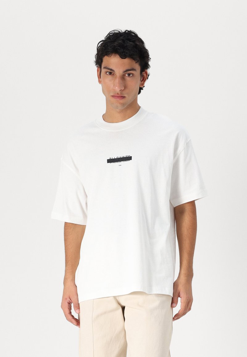 AllSaints SPITAL FIELDS CREW UNISEX - T-shirts med print - ashen white