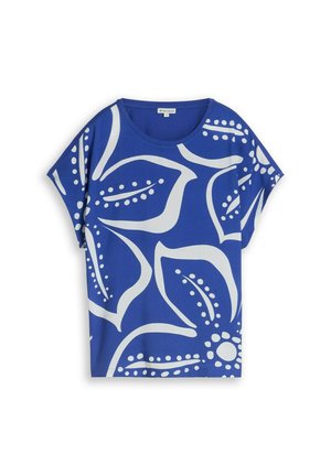 TOM TAILOR, TOM TAILOR T-SHIRT T-SHIRT IM MATERIAL-MIX - Blouse - shiny royal blue