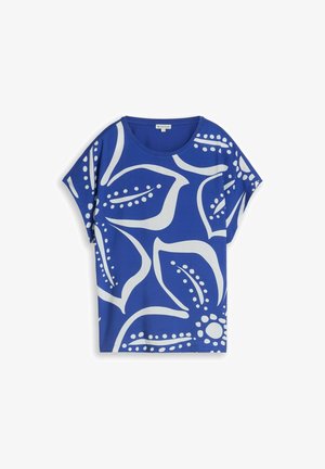 TOM TAILOR, TOM TAILOR T-SHIRT T-SHIRT IM MATERIAL-MIX - Bluse - shiny royal blue